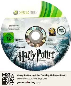 Harry Potter and the Deathly Hallows: Part 1 Xbox 360, PAL disc