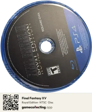 Final Fantasy XV PlayStation 4, NTSC disc