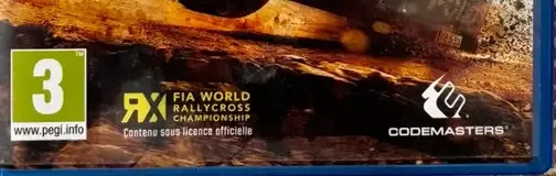 Dirt Rally, the PEGI square on its front