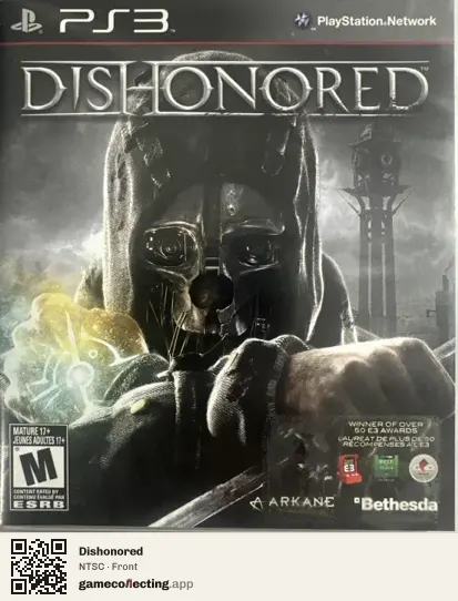 Dishonored PlayStation 3, NTSC box front