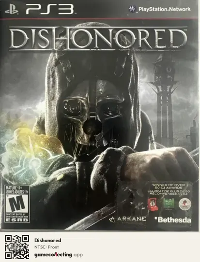 Dishonored PlayStation 3, NTSC box front