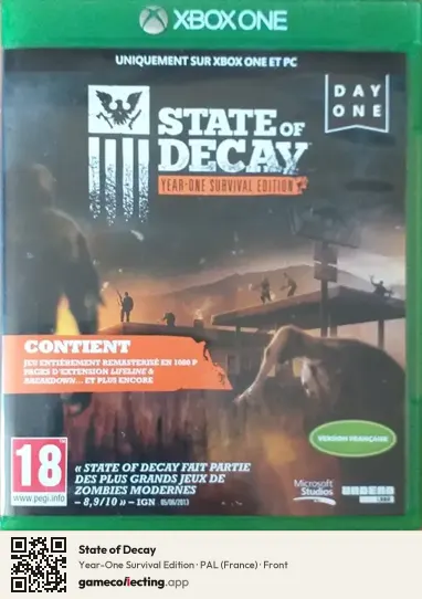 State of Decay Xbox One, France box front