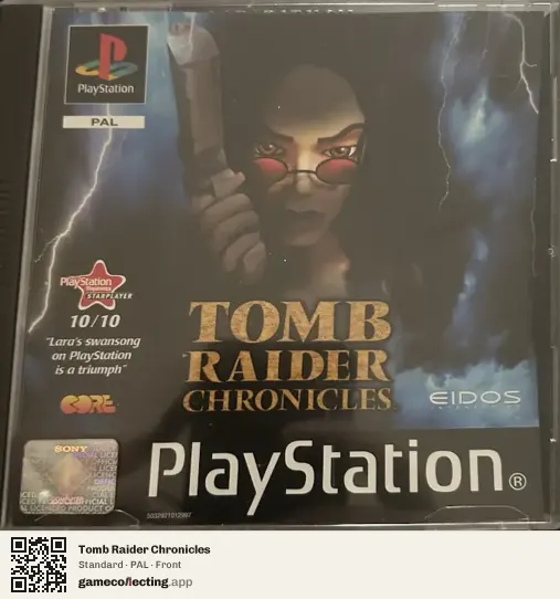 Tomb Raider Chronicles PlayStation, PAL box front