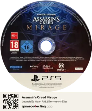 Assassin's Creed Mirage PlayStation 5, PAL disc