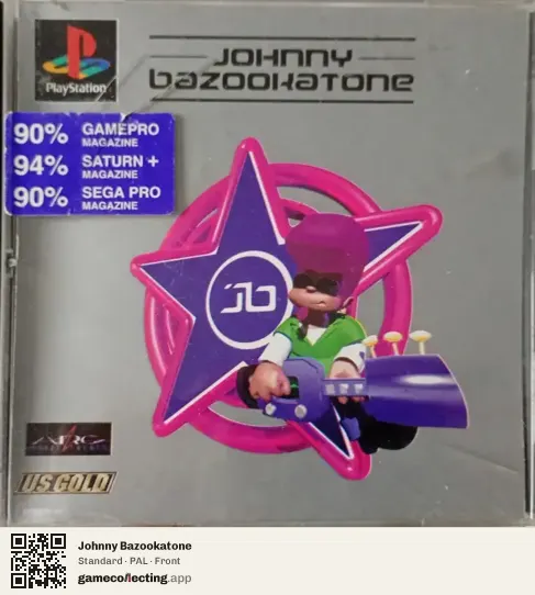 Johnny Bazookatone PlayStation, PAL box front