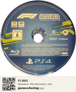 F1 2021 PlayStation 4, PAL disc