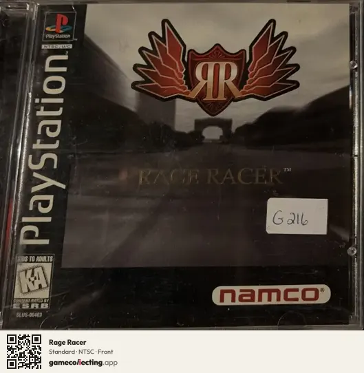 Rage Racer PlayStation, NTSC box front