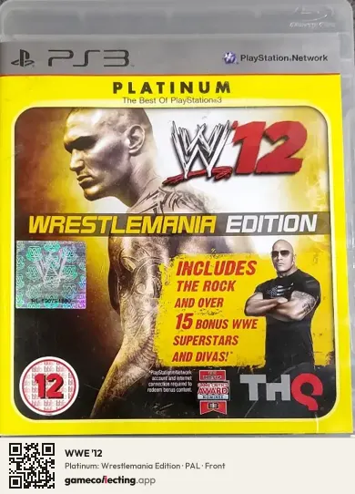 WWE '12 PlayStation 3, PAL box front