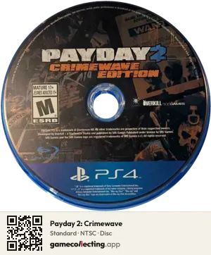 Payday 2: Crimewave PlayStation 4, NTSC disc
