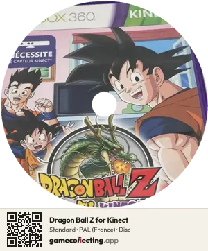 Dragon Ball Z for Kinect Xbox 360, PAL disc