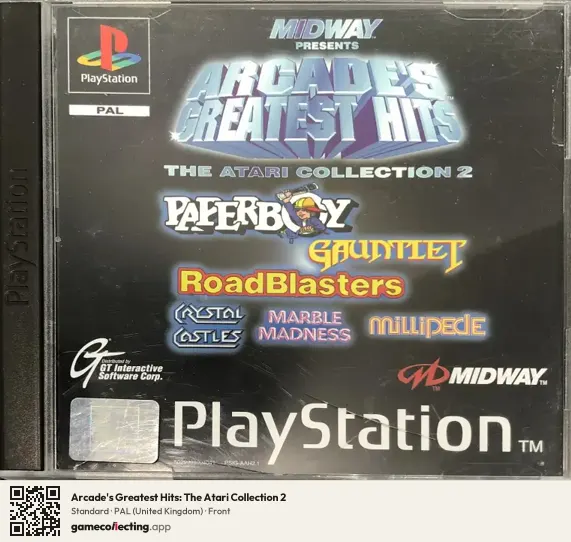 Arcade's Greatest Hits: The Atari Collection 2 PlayStation, United Kingdom box front