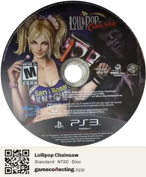 Lollipop Chainsaw PlayStation 3, NTSC disc