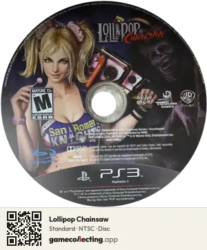 Lollipop Chainsaw PlayStation 3, NTSC disc
