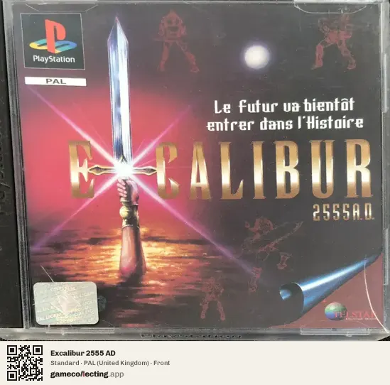 Excalibur 2555 AD PlayStation, United Kingdom box front
