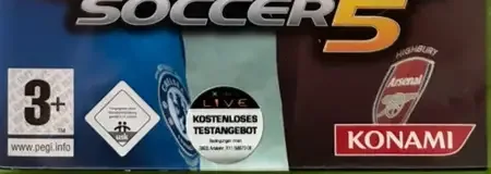 Pro Evolution Soccer 5, the PEGI square on its front