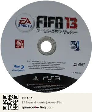 FIFA 13 PlayStation 3, Asia disc