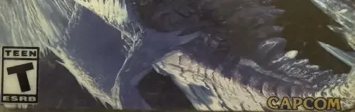 Monster Hunter: World, the ESRB box on its front