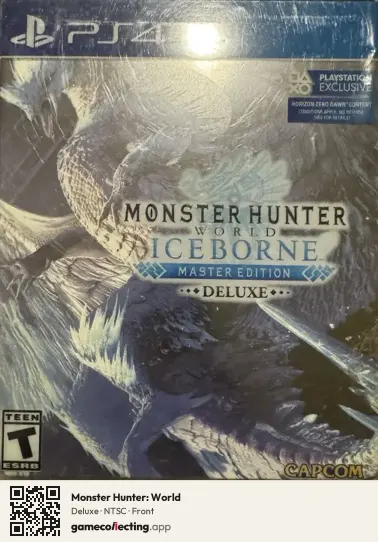 Monster Hunter: World PlayStation 4, NTSC box front