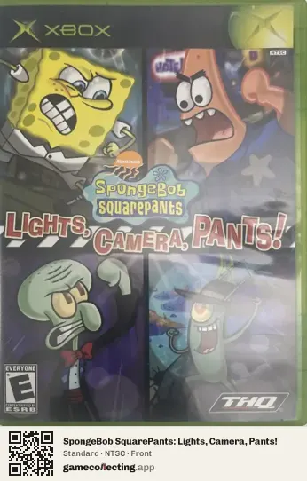 SpongeBob SquarePants: Lights, Camera, Pants! Xbox, NTSC box front