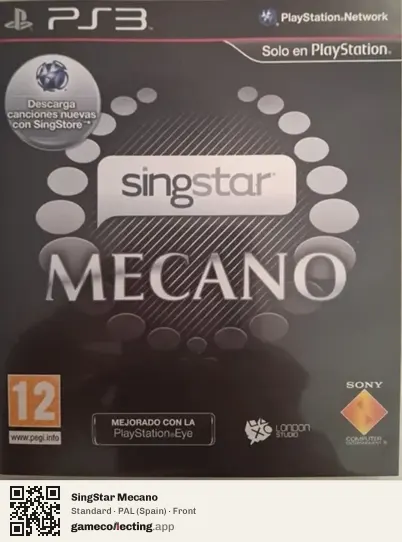 SingStar Mecano PlayStation 3, Spain box front