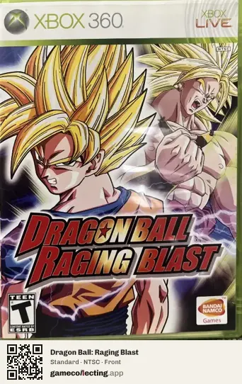 Dragon Ball: Raging Blast Xbox 360, NTSC box front