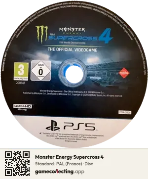 Monster Energy Supercross 4 PlayStation 5, PAL disc