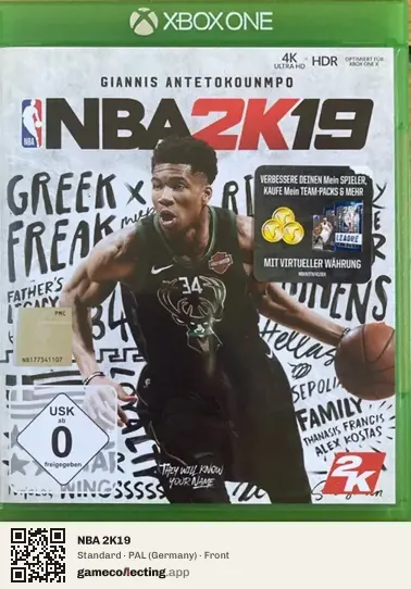 NBA 2K19 Xbox One, Germany box front