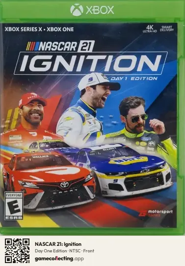 NASCAR 21: Ignition Xbox Series X, NTSC box front