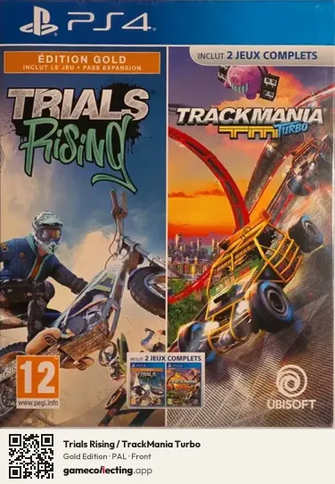Trials Rising / TrackMania Turbo PlayStation 4, PAL box front