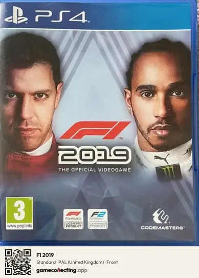 F1 2019 PlayStation 4, United Kingdom box front