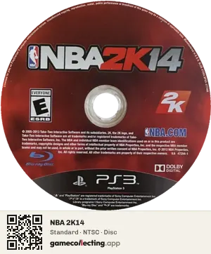 NBA 2K14 PlayStation 3, NTSC disc