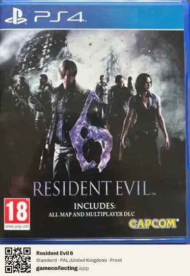 Resident Evil 6 PlayStation 4, United Kingdom box front