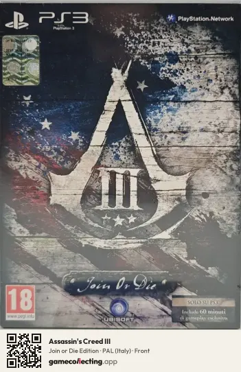 Assassin's Creed III PlayStation 3, Italy box front