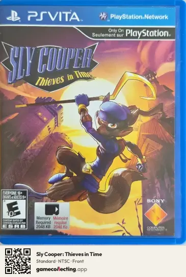 Sly Cooper: Thieves in Time PlayStation Vita, NTSC box front