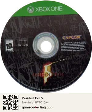 Resident Evil 5 Xbox One, NTSC disc
