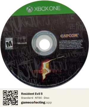 Resident Evil 5 Xbox One, NTSC disc