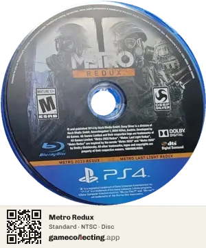 Metro Redux PlayStation 4, NTSC disc