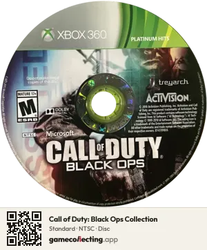 Call of Duty: Black Ops Collection Xbox 360, NTSC disc