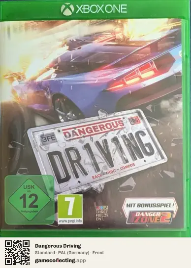 Dangerous Driving Xbox One, Germany box front