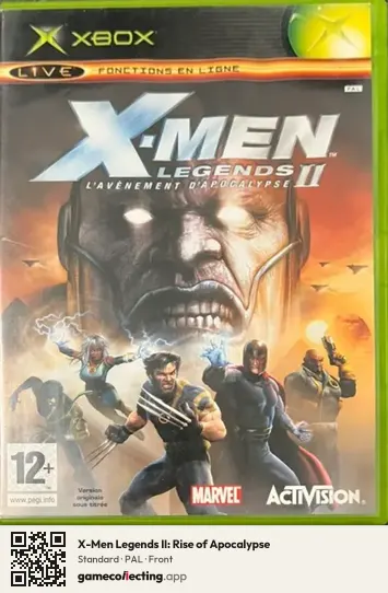 X-Men Legends II: Rise of Apocalypse Xbox, PAL box front