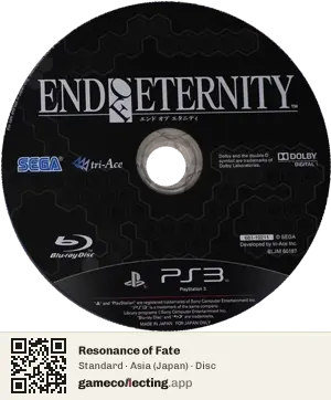 Resonance of Fate PlayStation 3, Asia disc