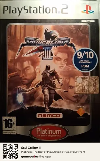 Soul Calibur III PlayStation 2, Italy box front