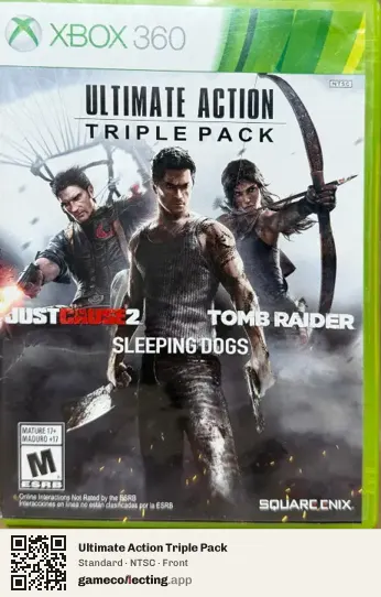 Ultimate Action Triple Pack Xbox 360, NTSC box front
