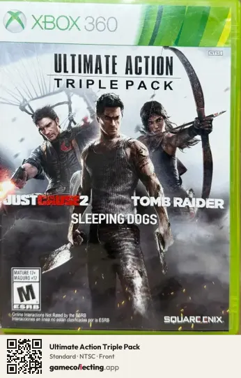 Ultimate Action Triple Pack Xbox 360, NTSC box front