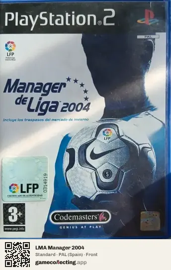 LMA Manager 2004 PlayStation 2, Spain box front