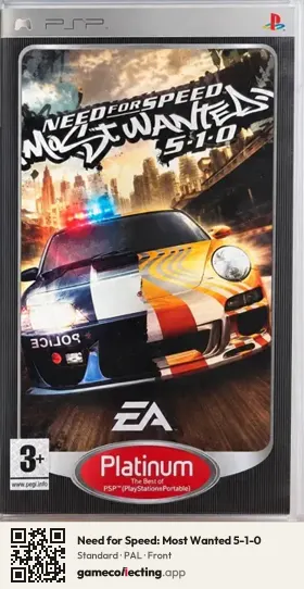 Need for Speed: Most Wanted 5-1-0 PlayStation Portable, PAL box front