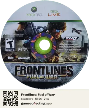 Frontlines: Fuel of War Xbox 360, NTSC disc