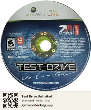 Test Drive Unlimited Xbox 360, NTSC disc