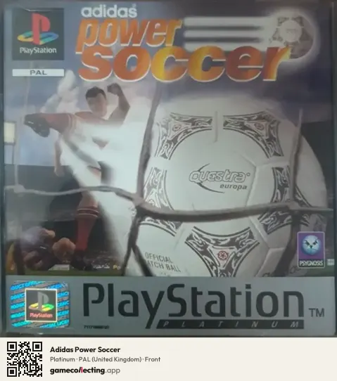Adidas Power Soccer PlayStation, United Kingdom box front
