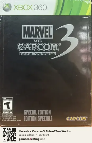 Marvel vs. Capcom 3: Fate of Two Worlds Xbox 360, NTSC box front